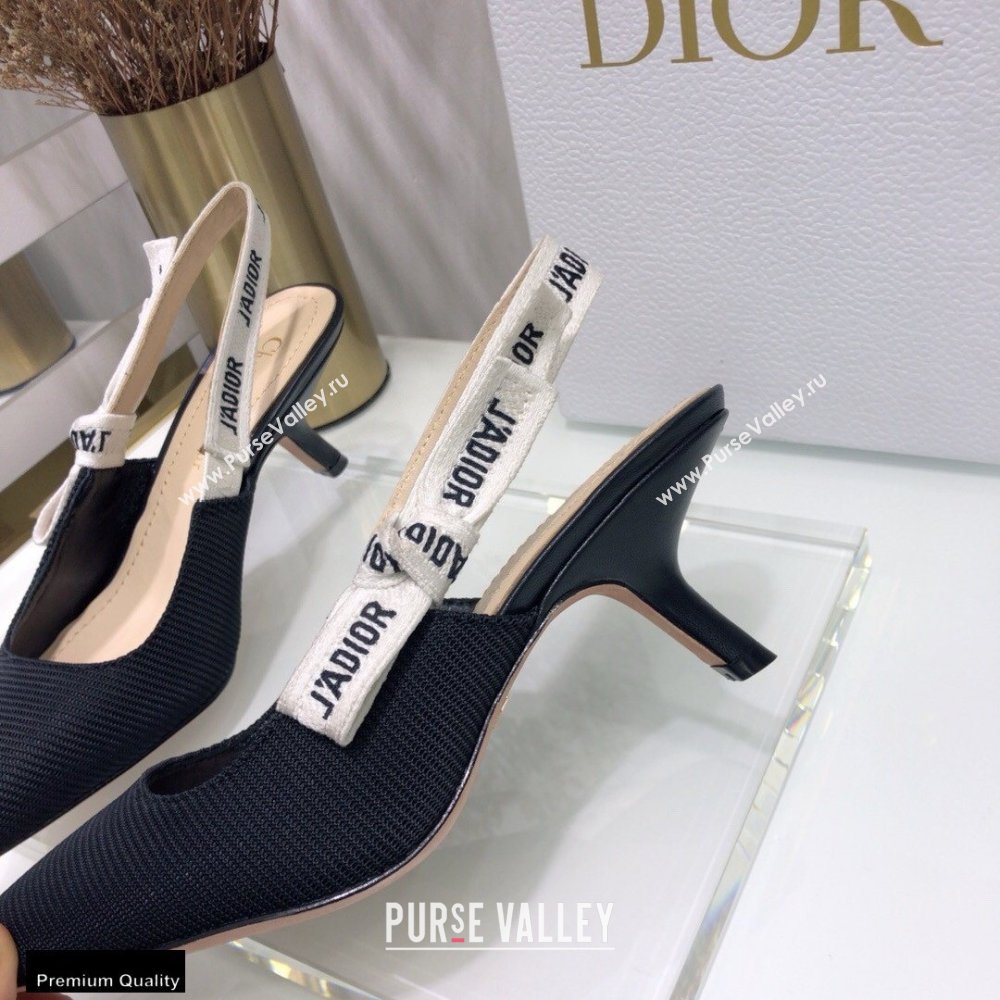 Dior Heel 6.5cm JAdior Slingback Pumps Technical Fabric Black 2021 (jincheng-21022511)
