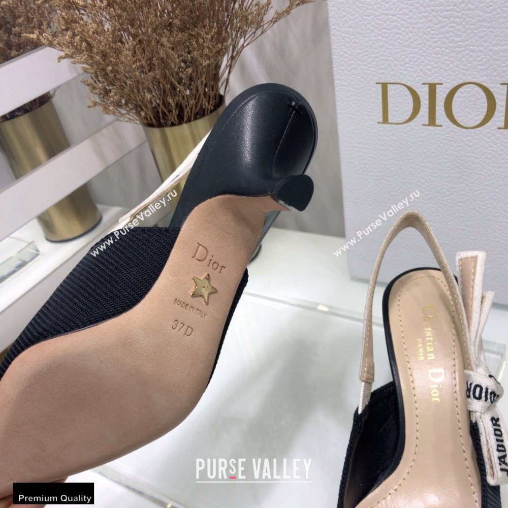 Dior Heel 6.5cm JAdior Slingback Pumps Technical Fabric Black 2021 (jincheng-21022511)