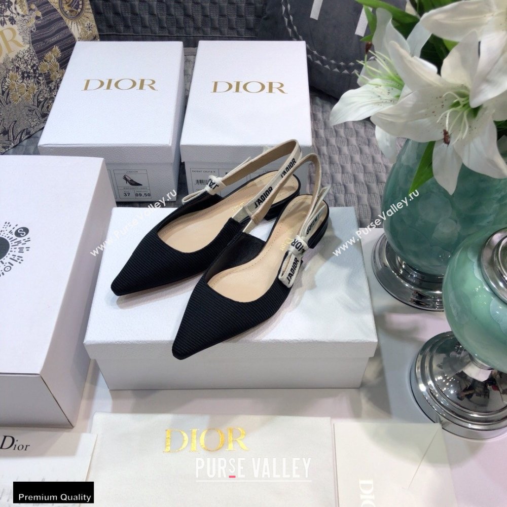 Dior JAdior Slingback Ballerina Flats Technical Fabric Black 2021 (jincheng-21022512)