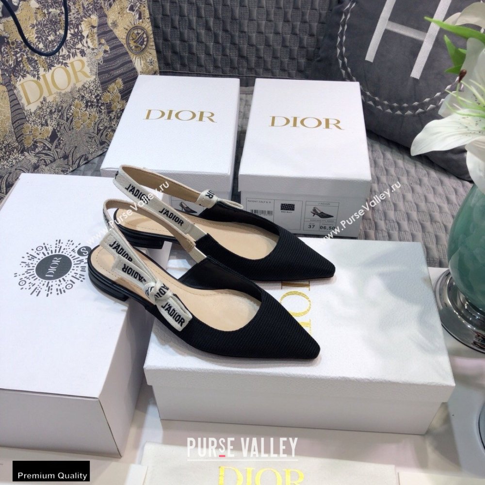 Dior JAdior Slingback Ballerina Flats Technical Fabric Black 2021 (jincheng-21022512)