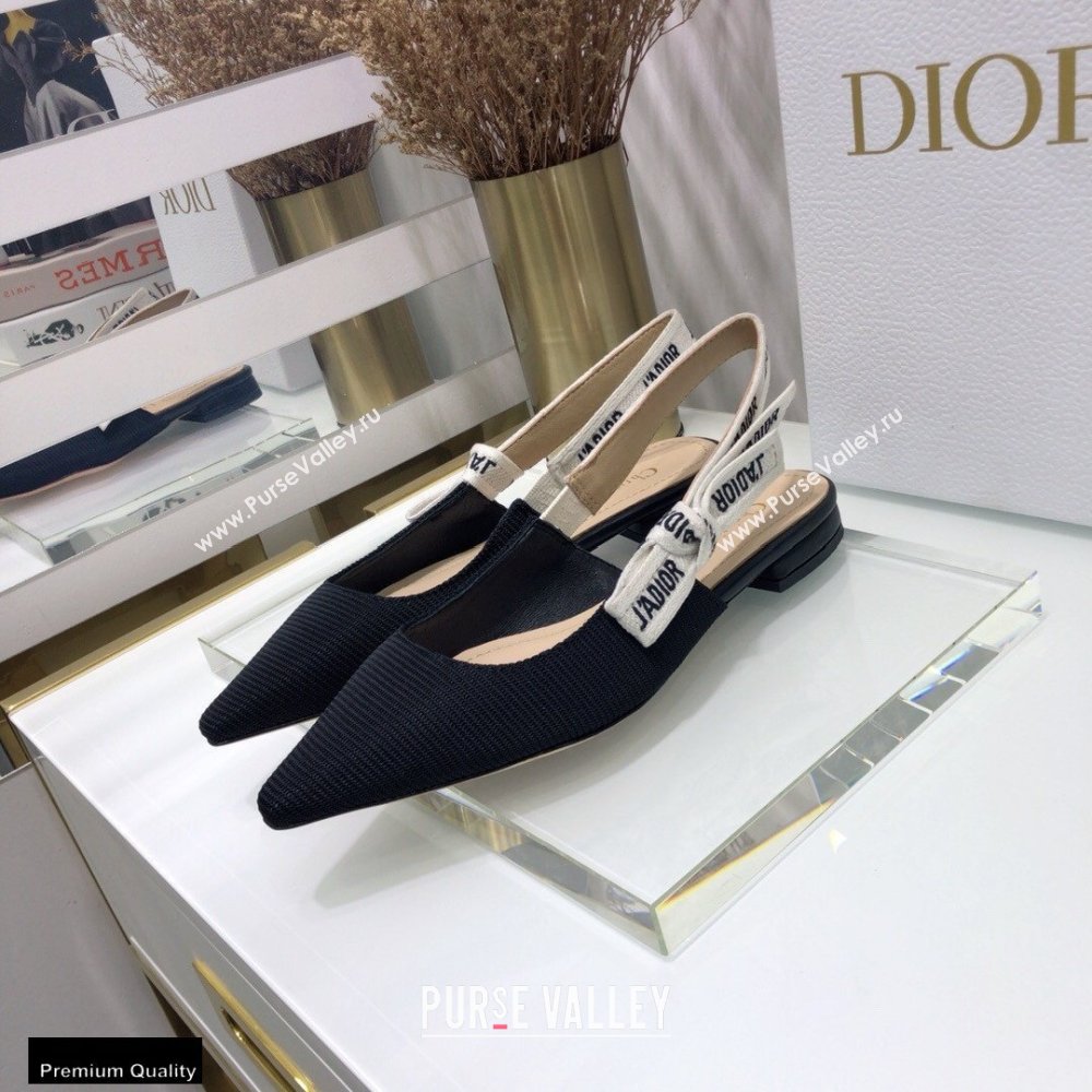 Dior JAdior Slingback Ballerina Flats Technical Fabric Black 2021 (jincheng-21022512)