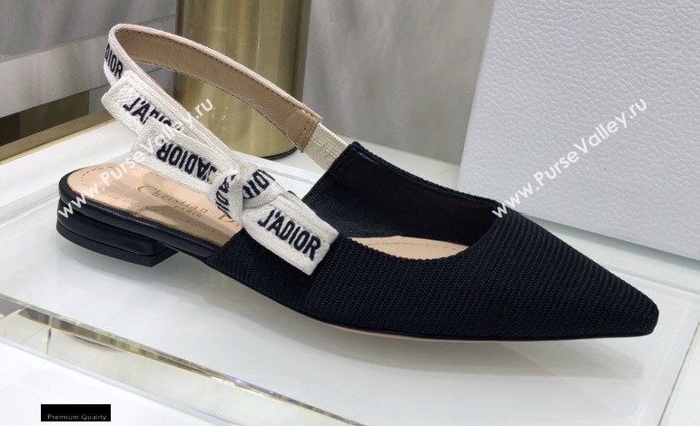 Dior JAdior Slingback Ballerina Flats Technical Fabric Black 2021 (jincheng-21022512)
