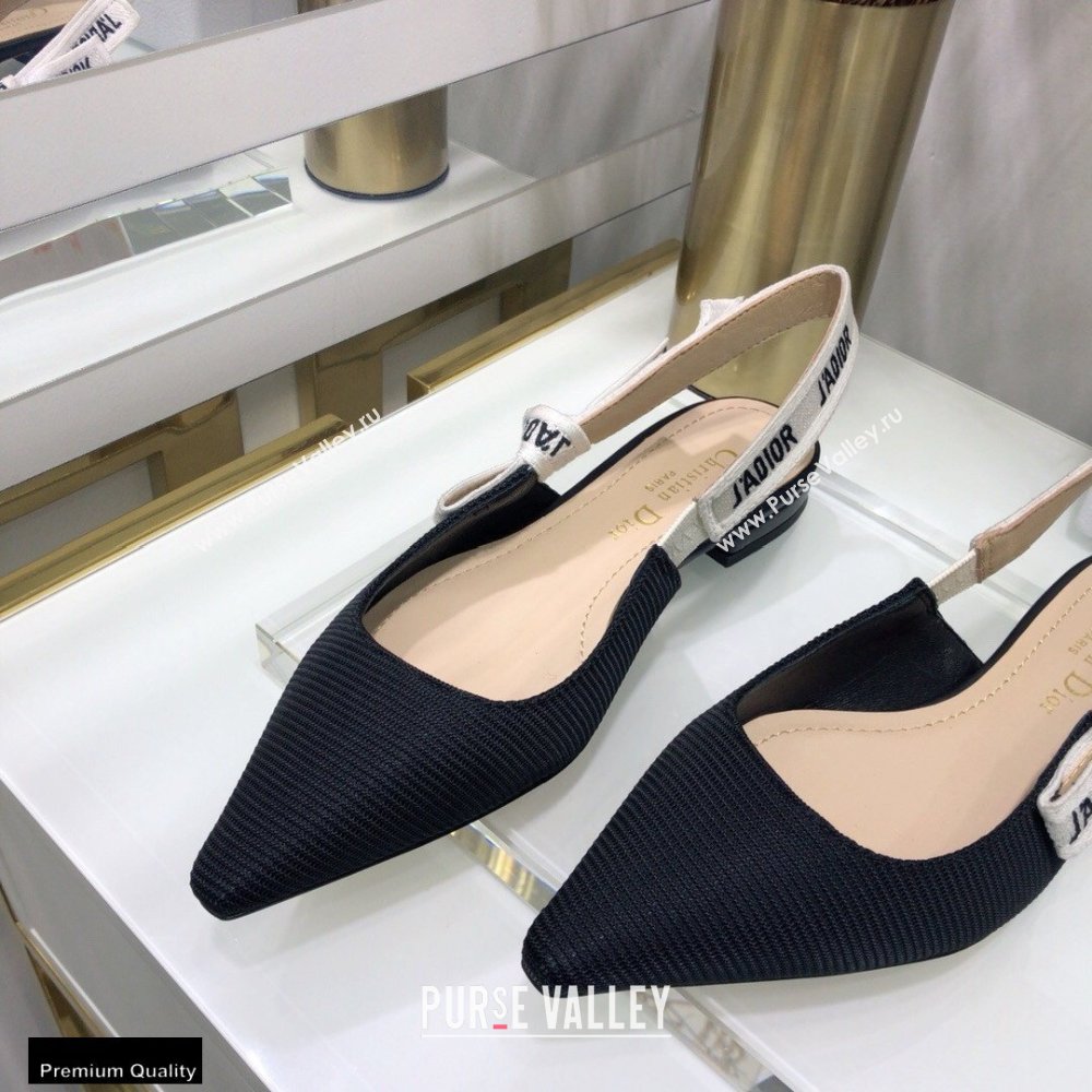 Dior JAdior Slingback Ballerina Flats Technical Fabric Black 2021 (jincheng-21022512)