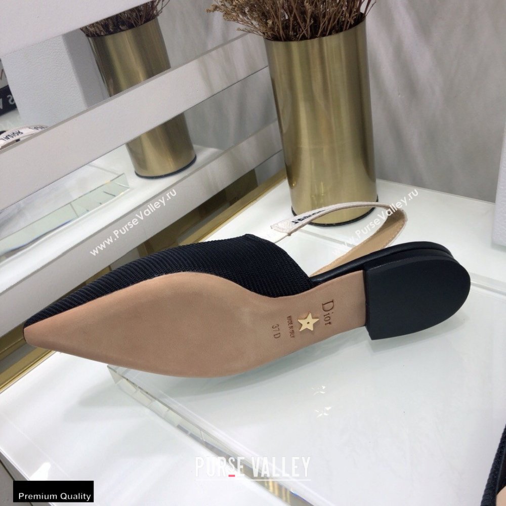 Dior JAdior Slingback Ballerina Flats Technical Fabric Black 2021 (jincheng-21022512)