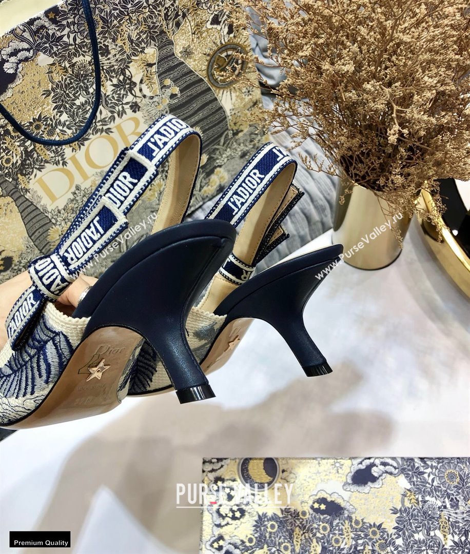 Dior Heel 6.5cm JAdior Slingback Pumps Flamingo Embroidered 2021 (jincheng-21022517)