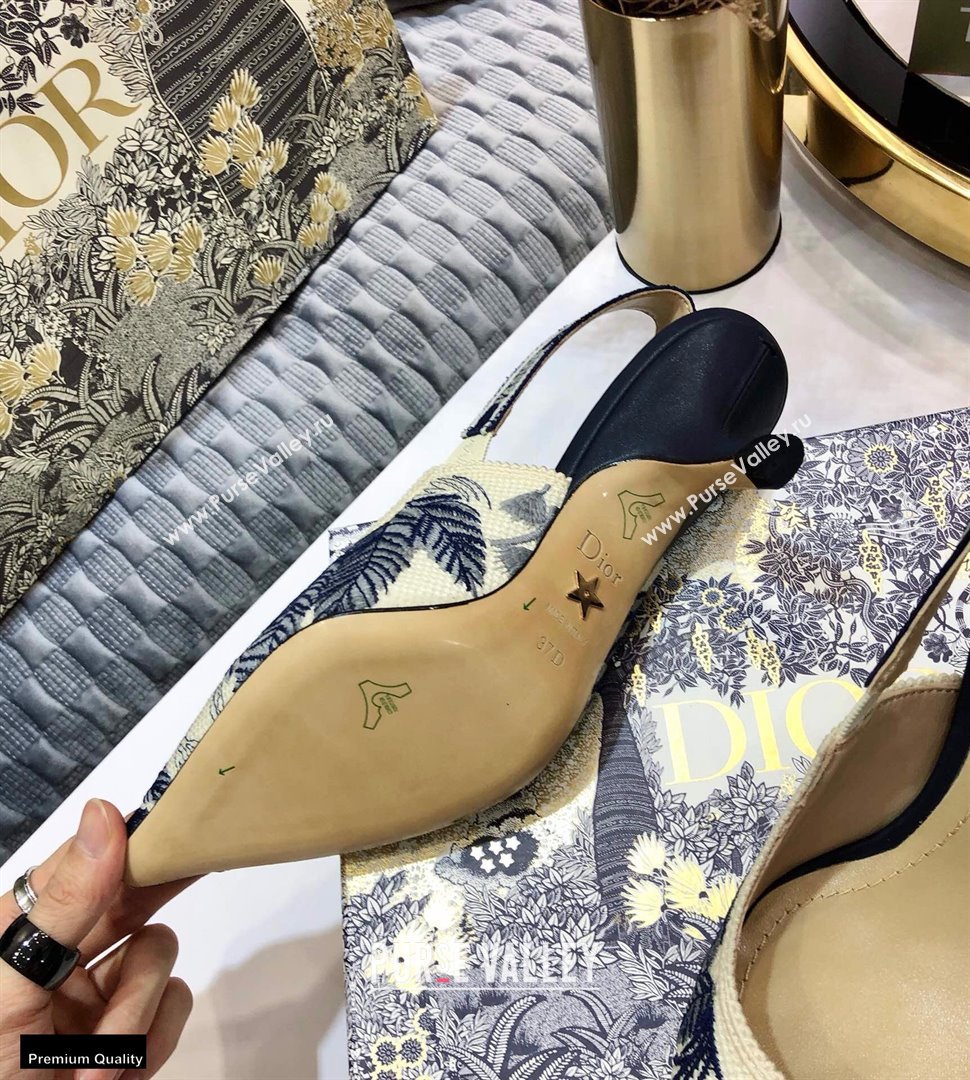 Dior Heel 6.5cm JAdior Slingback Pumps Flamingo Embroidered 2021 (jincheng-21022517)