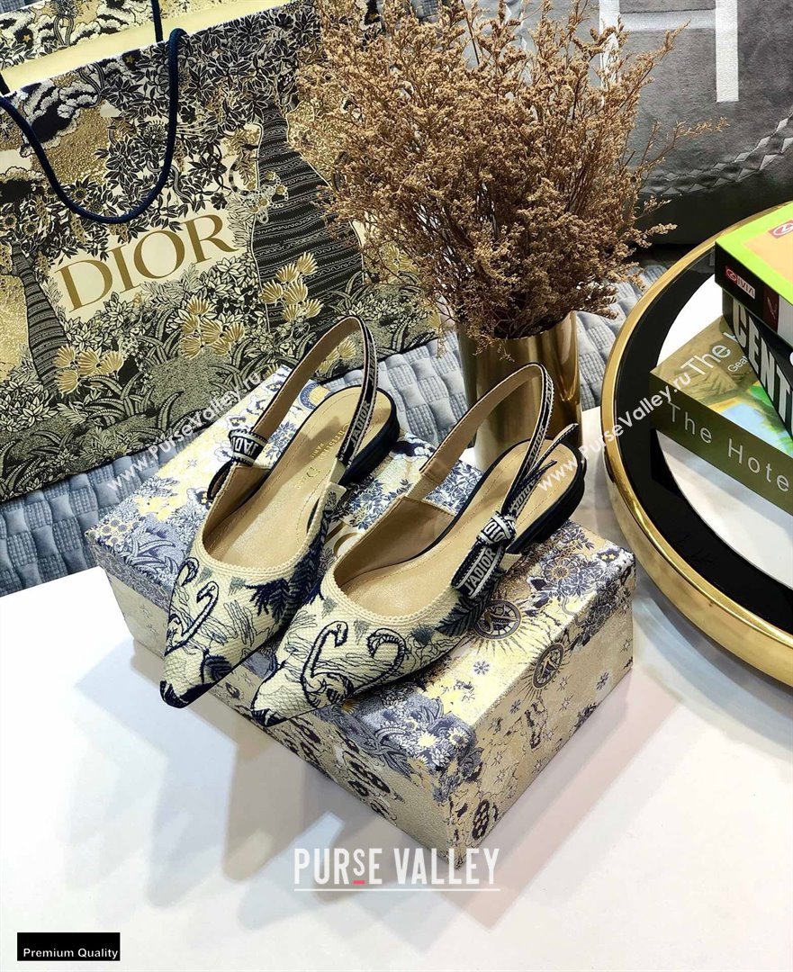 Dior JAdior Slingback Ballet Flats Flamingo Embroidered 2021 (jincheng-21022518)