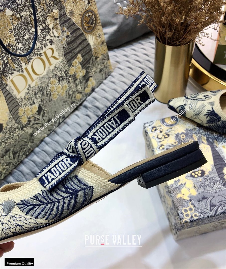 Dior JAdior Slingback Ballet Flats Flamingo Embroidered 2021 (jincheng-21022518)