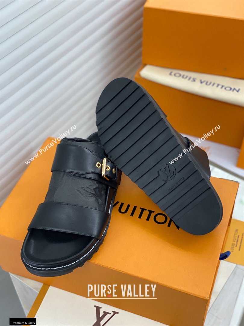 Louis Vuitton Paseo Flat Comfort Mules Black 2021 (modeng-21030472)