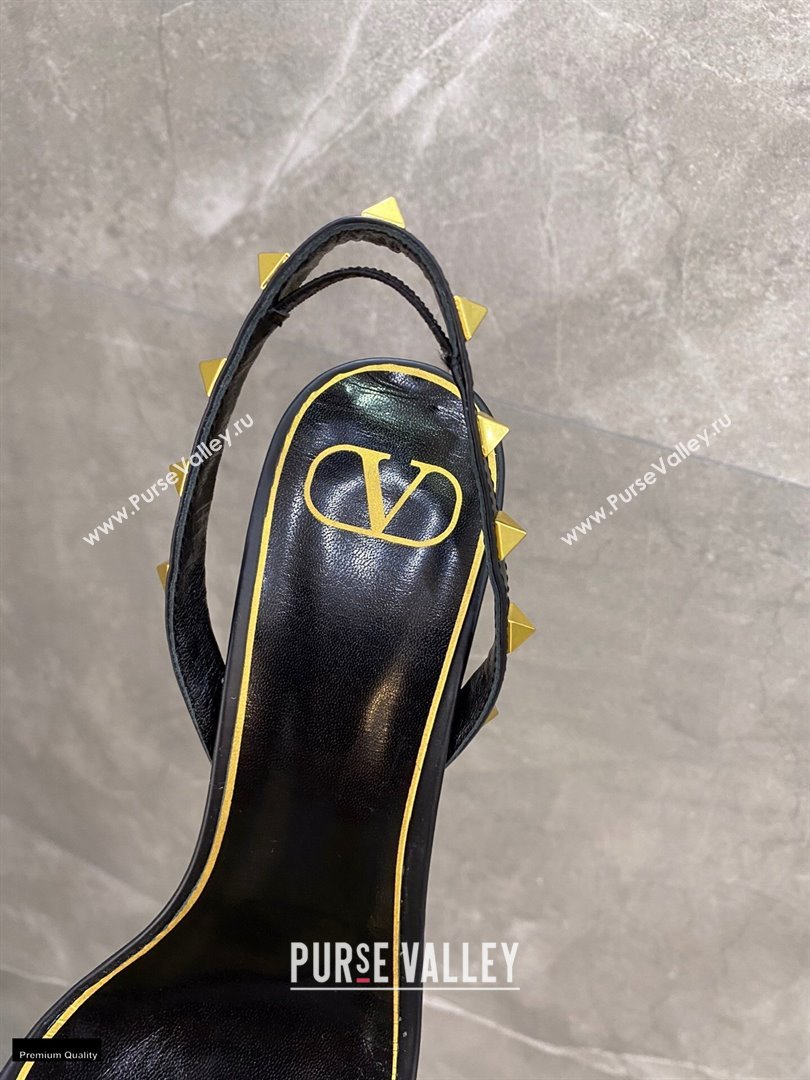 Valentino Sculpted Heel 6.5cm Rockstud Sandals Black/Nude 2021 (modeng-21030342)