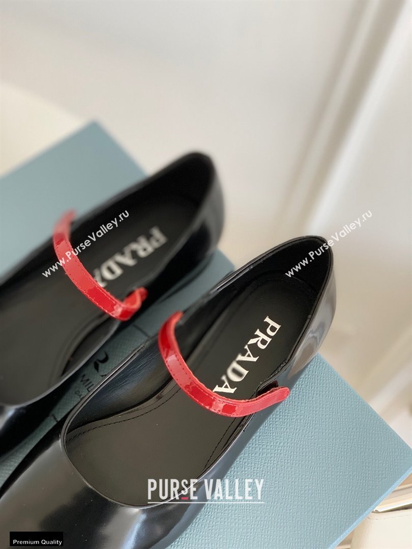 Prada Brushed Leather Mary Jane Flats Black 2021 (nono-21030410)