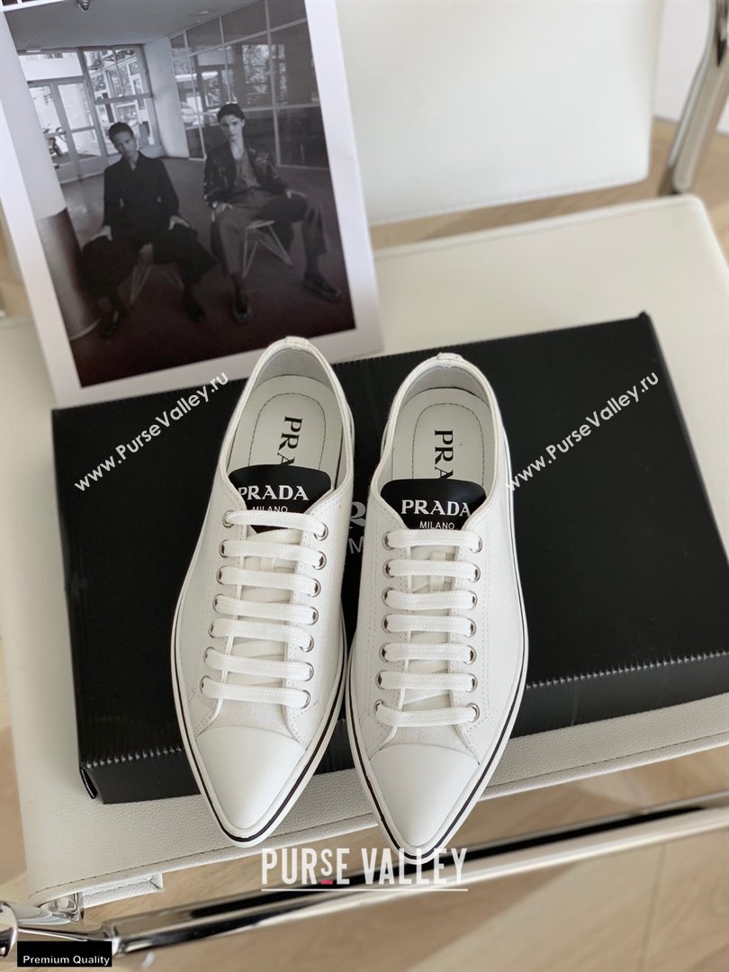 Prada Logo Canvas Sneakers White 2021 (nono-21030413)