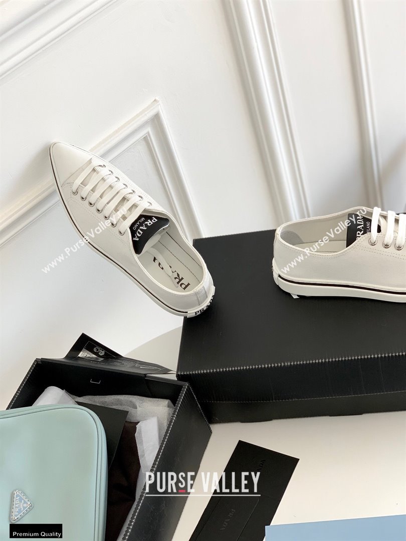 Prada Logo Canvas Sneakers White 2021 (nono-21030413)