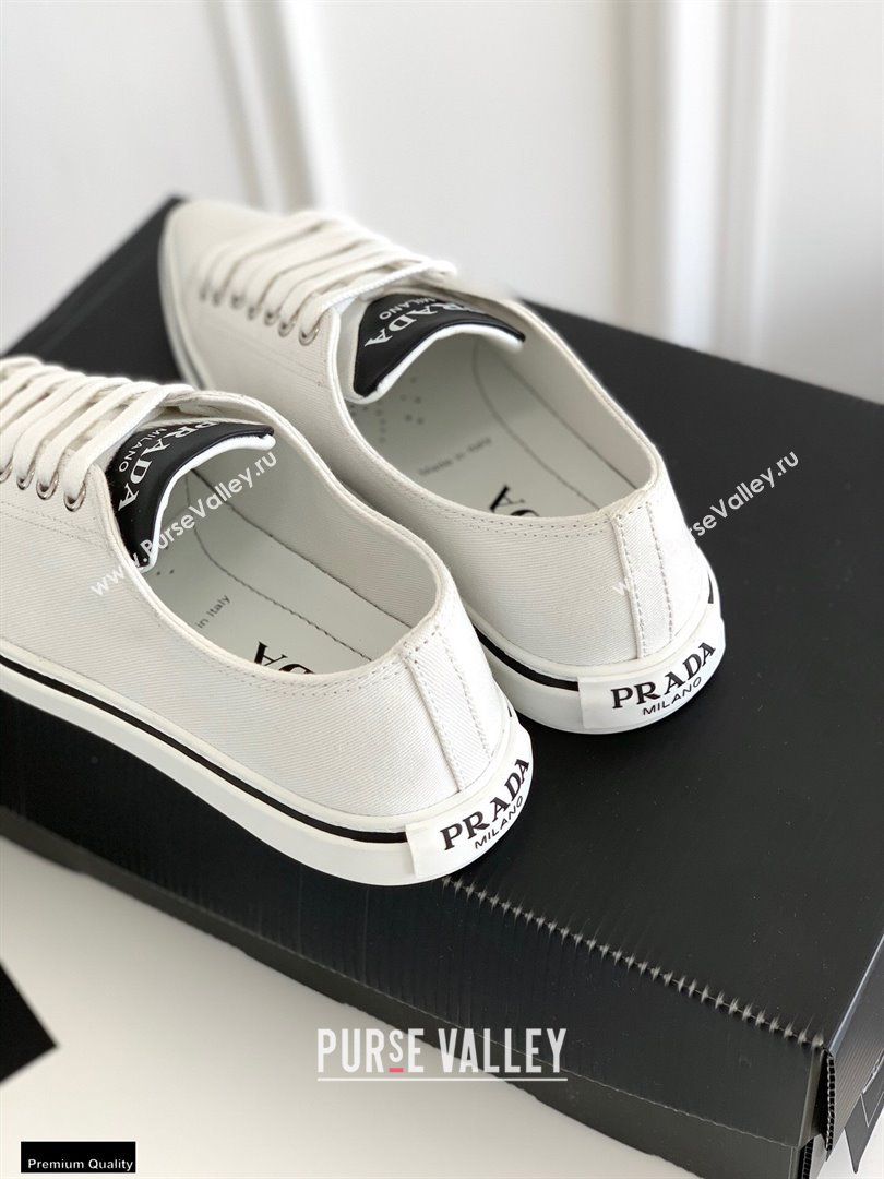 Prada Logo Canvas Sneakers White 2021 (nono-21030413)