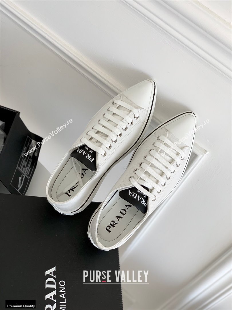 Prada Logo Canvas Sneakers White 2021 (nono-21030413)