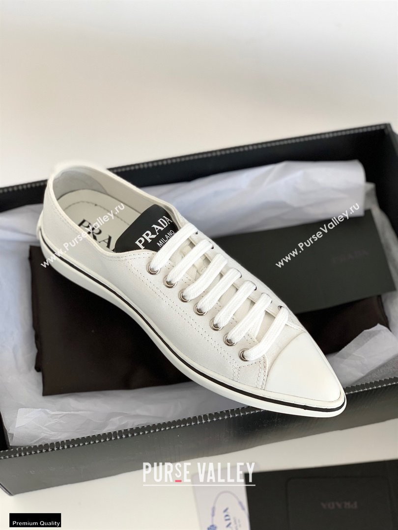 Prada Logo Canvas Sneakers White 2021 (nono-21030413)