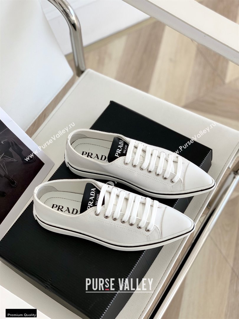 Prada Logo Canvas Sneakers White 2021 (nono-21030413)