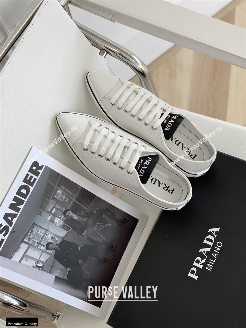 Prada Logo Canvas Sneakers White 2021 (nono-21030413)