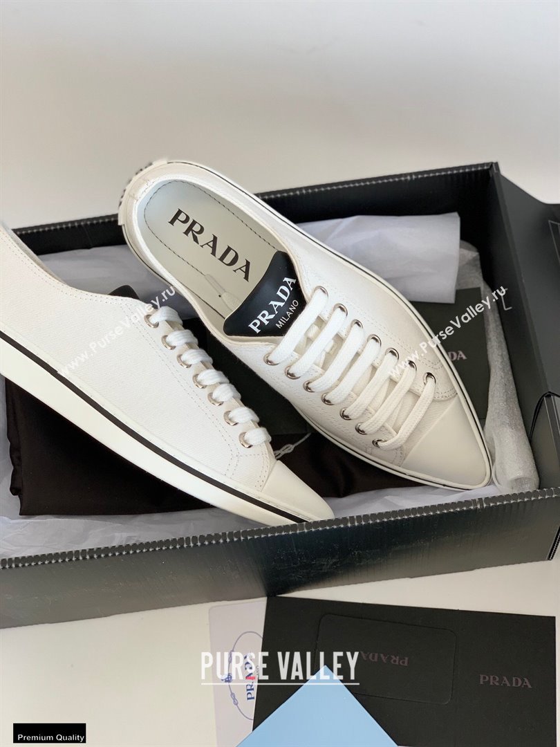 Prada Logo Canvas Sneakers White 2021 (nono-21030413)