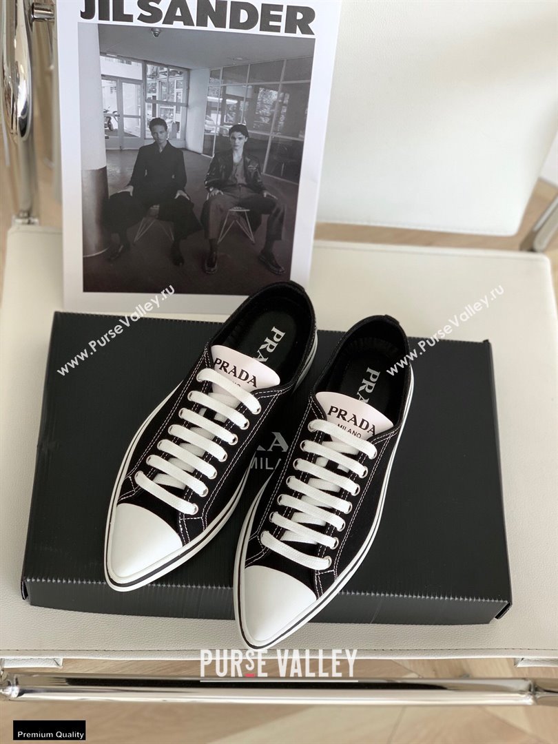 Prada Logo Canvas Sneakers Black 2021 (nono-21030412)