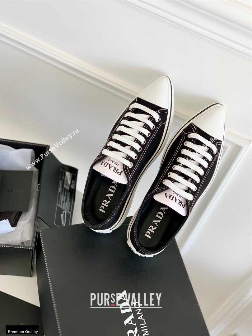 Prada Logo Canvas Sneakers Black 2021 (nono-21030412)