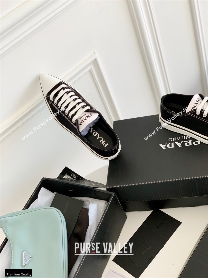 Prada Logo Canvas Sneakers Black 2021 (nono-21030412)