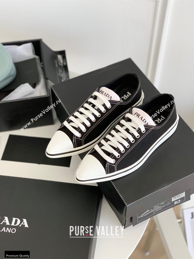 Prada Logo Canvas Sneakers Black 2021 (nono-21030412)