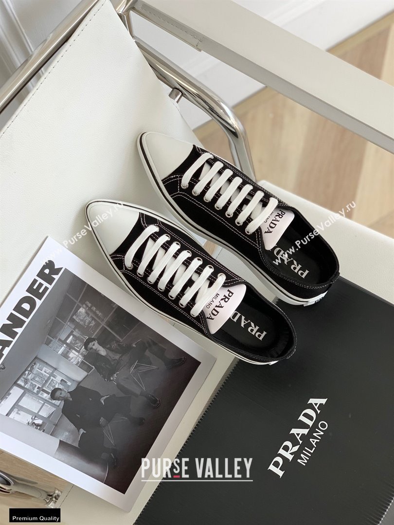 Prada Logo Canvas Sneakers Black 2021 (nono-21030412)