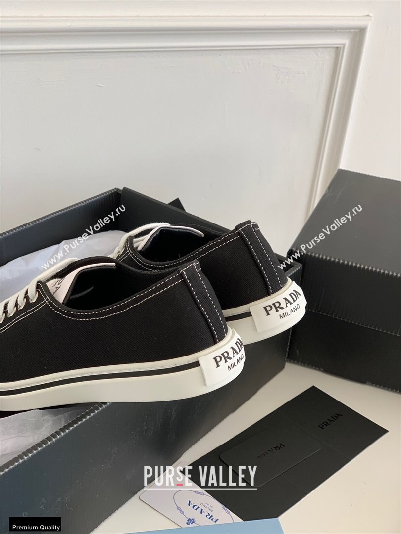 Prada Logo Canvas Sneakers Black 2021 (nono-21030412)