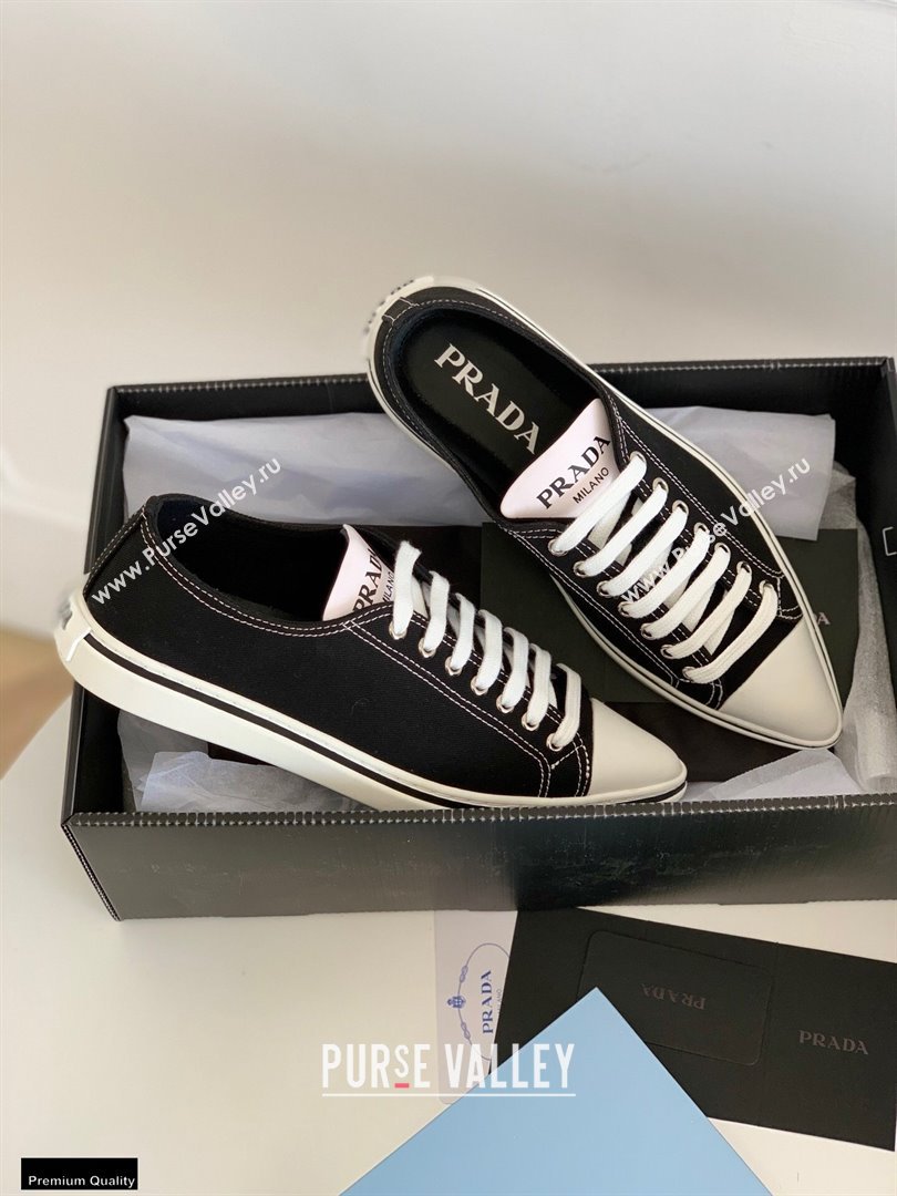 Prada Logo Canvas Sneakers Black 2021 (nono-21030412)