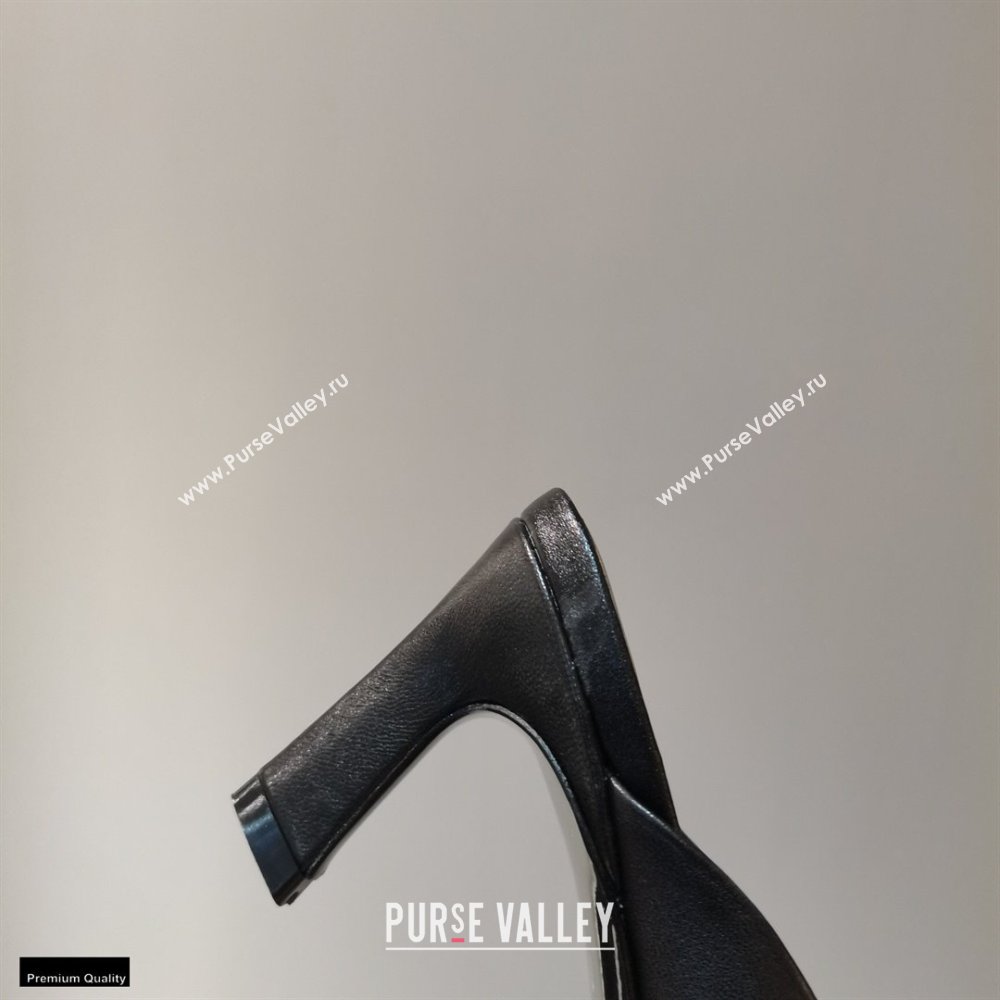 Valentino Heel 6.5cm Calfskin Roman Maxi Stud Mules Black 2021 (modeng-21030335)