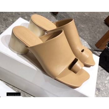 Maison Margiela MM6 Leather Thong Mules Apricot 2021 (modeng-21030422)