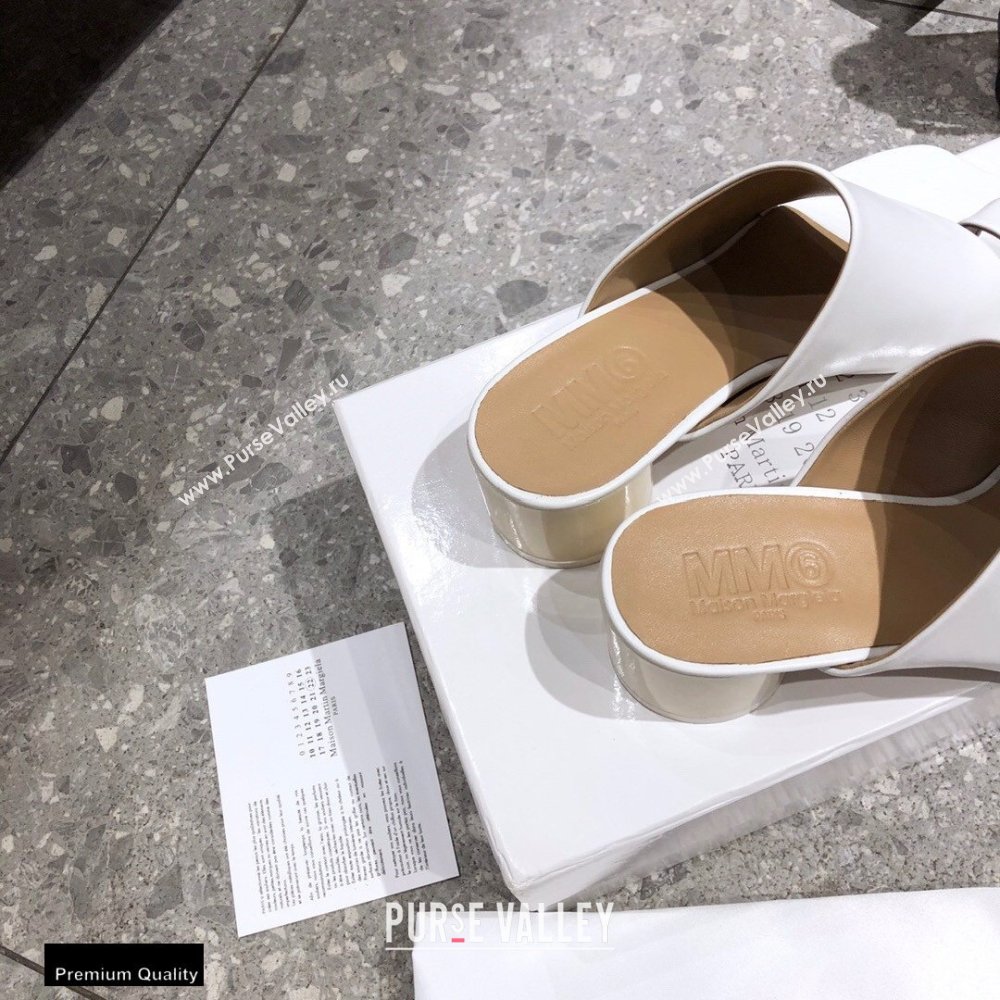 Maison Margiela MM6 Leather Thong Mules White 2021 (modeng-21030421)