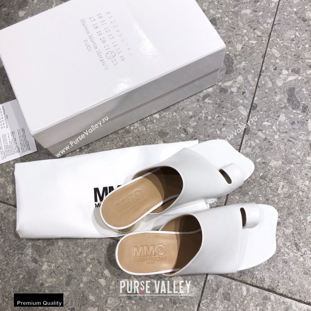 Maison Margiela MM6 Leather Thong Mules White 2021 (modeng-21030421)