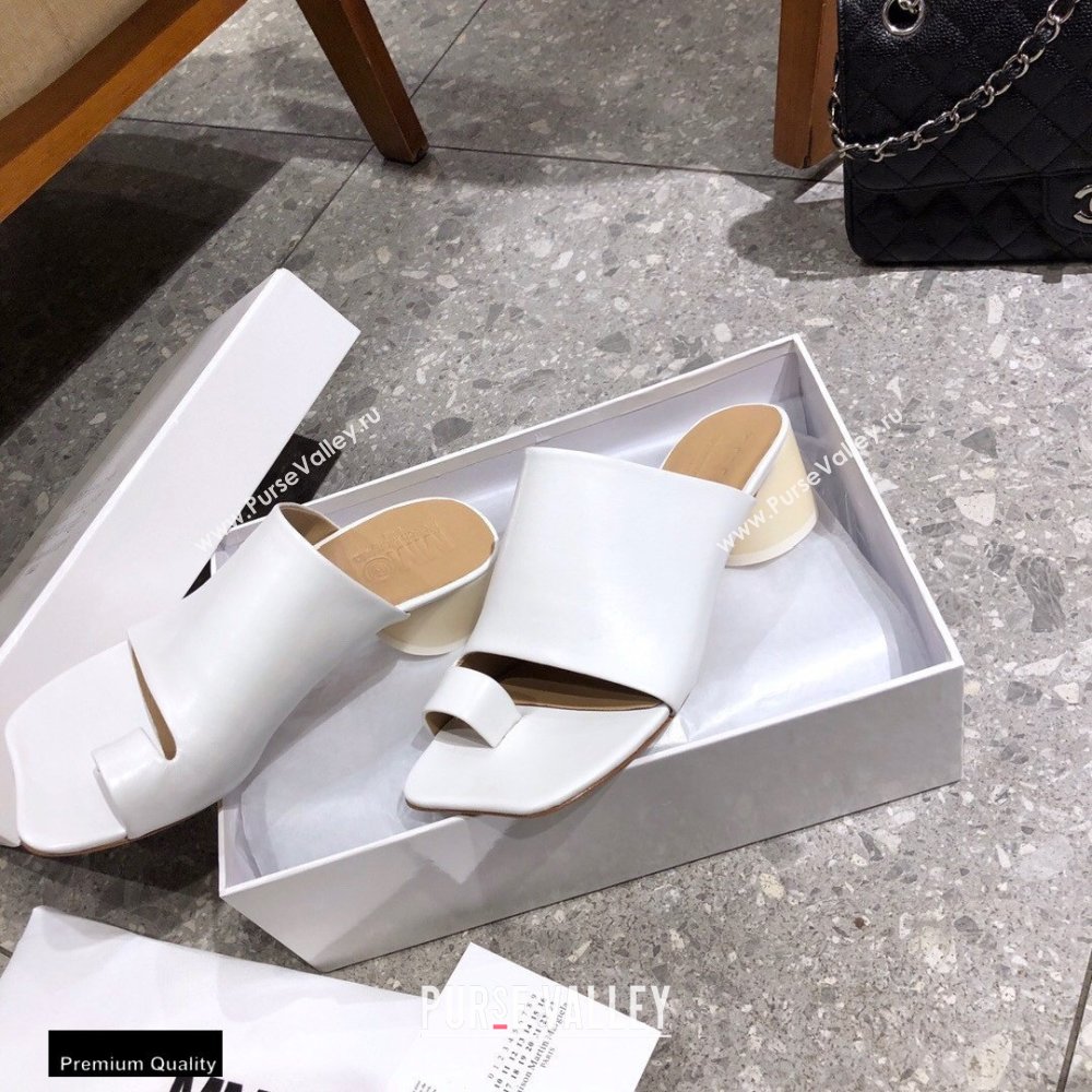 Maison Margiela MM6 Leather Thong Mules White 2021 (modeng-21030421)