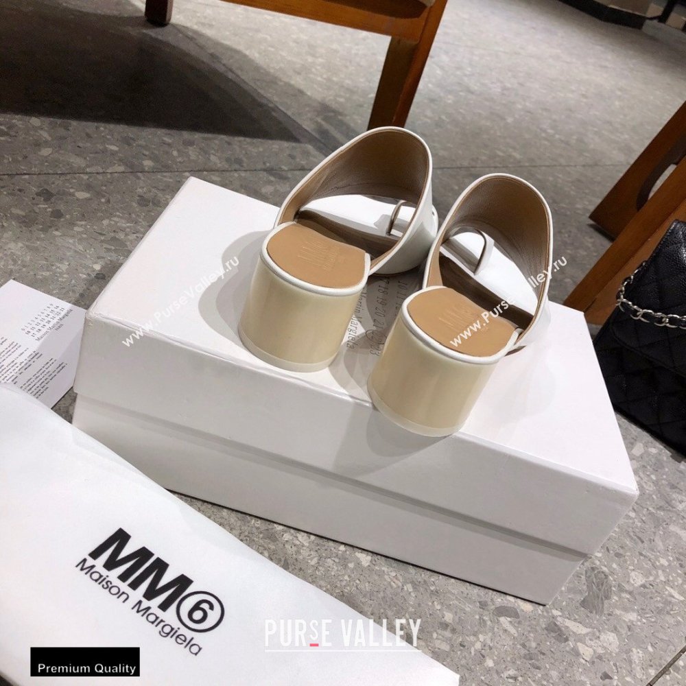 Maison Margiela MM6 Leather Thong Mules White 2021 (modeng-21030421)
