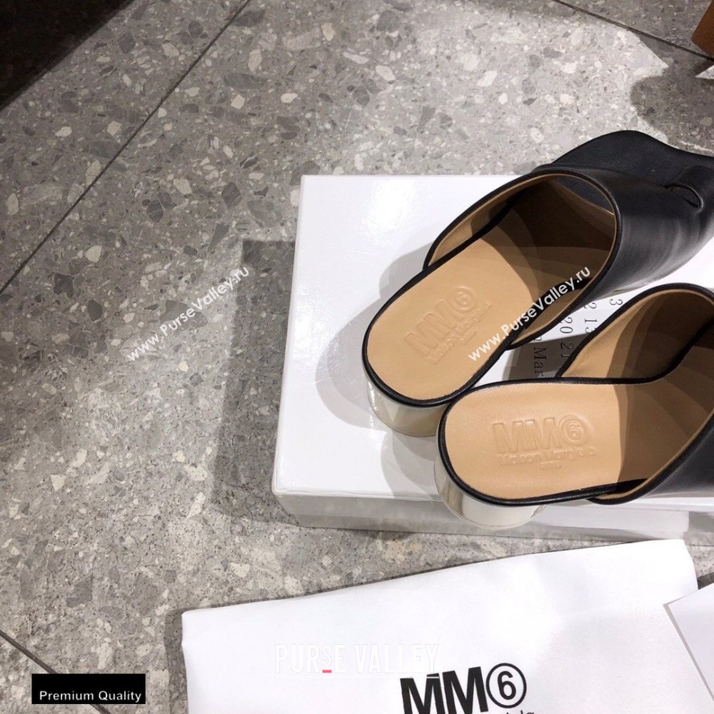 Maison Margiela MM6 Leather Thong Mules Black 2021 (modeng-21030420)