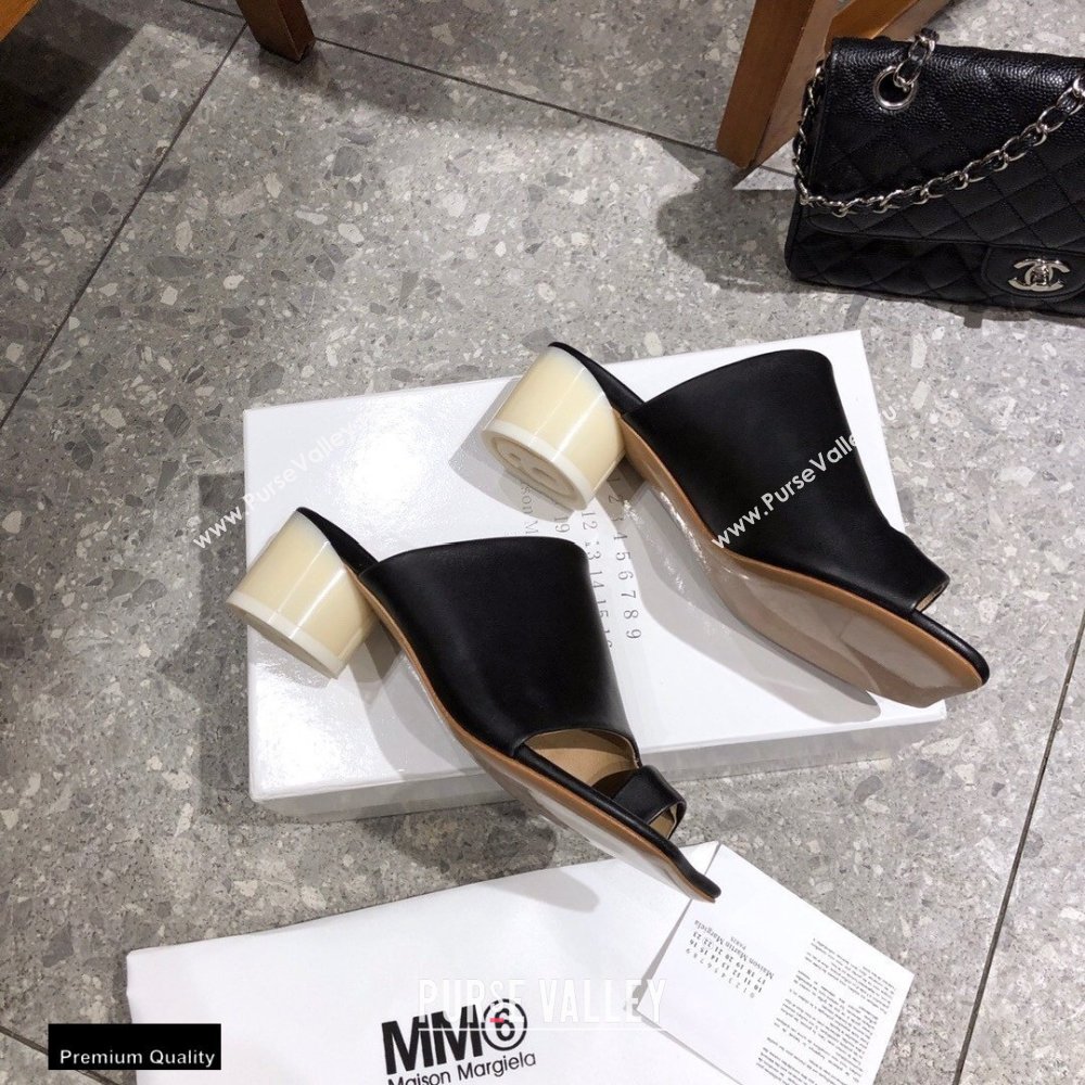 Maison Margiela MM6 Leather Thong Mules Black 2021 (modeng-21030420)