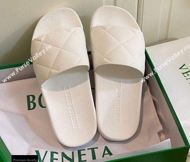 Bottega Veneta The SLIDER Rubber Slides Sandals White 2021 (modeng-21030202)