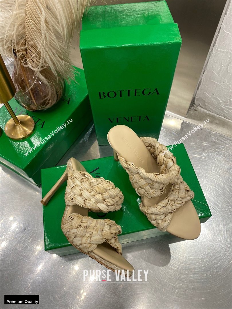 Bottega Veneta The Curve Mules Sandals Nude with Twisted Intrecciato Raffia Straps 2021 (modeng-21030306)