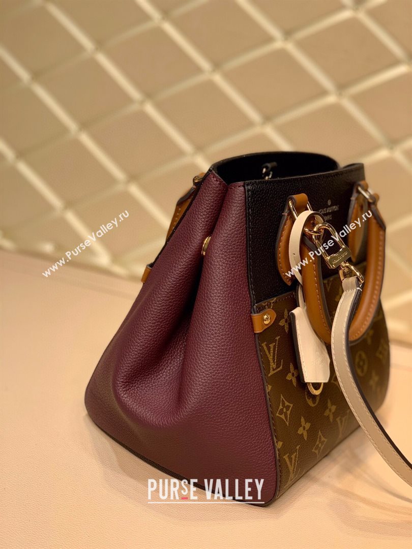 louis vuitton Monogram canvas Fold Tote PM m45388 burgundy (kiki-5217)