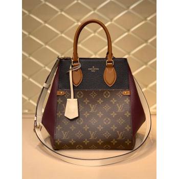 louis vuitton monogram canvas Fold Tote MM m45409 burgundy (kiki-2147)