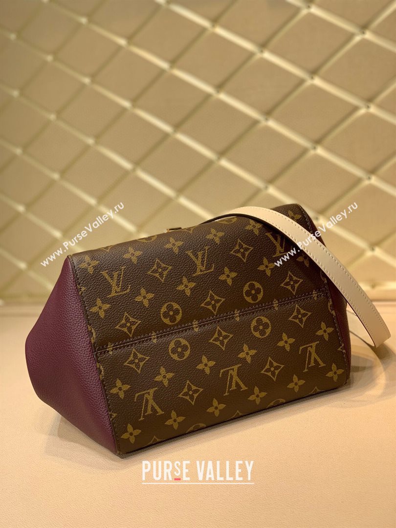 louis vuitton monogram canvas Fold Tote MM m45409 burgundy (kiki-2147)