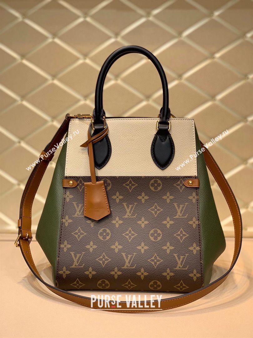 louis vuitton monogram canvas Fold Tote MM m45409 green (kiki-9617)