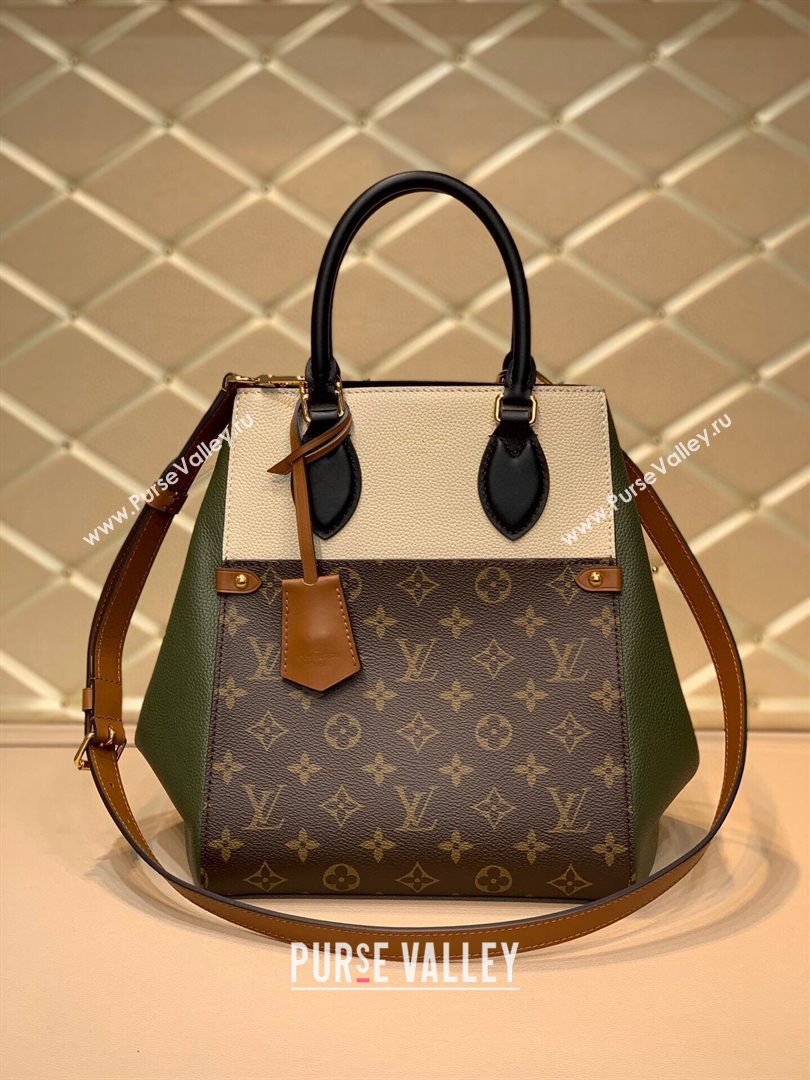 louis vuitton monogram canvas Fold Tote MM m45409 green (kiki-9617)