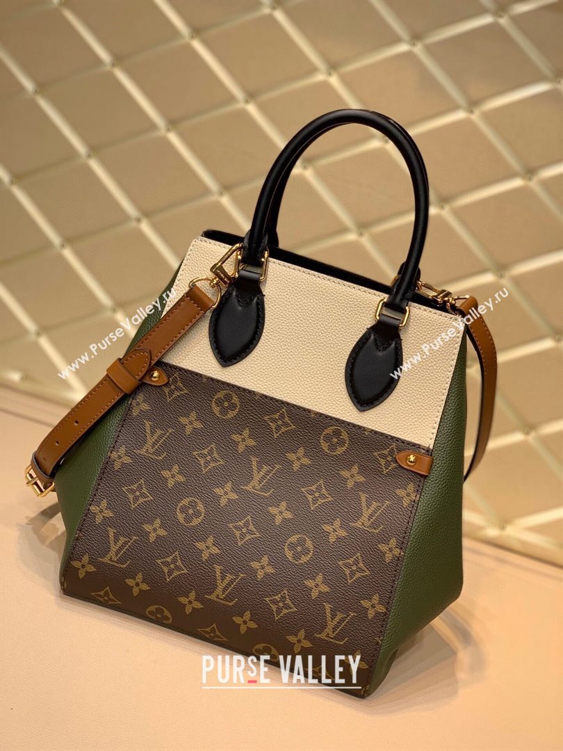 louis vuitton monogram canvas Fold Tote MM m45409 green (kiki-9617)