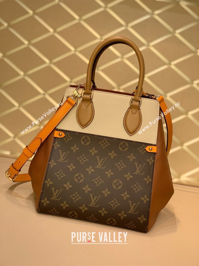 louis vuitton monogram canvas Fold Tote MM m45409 camel (kiki-3648)