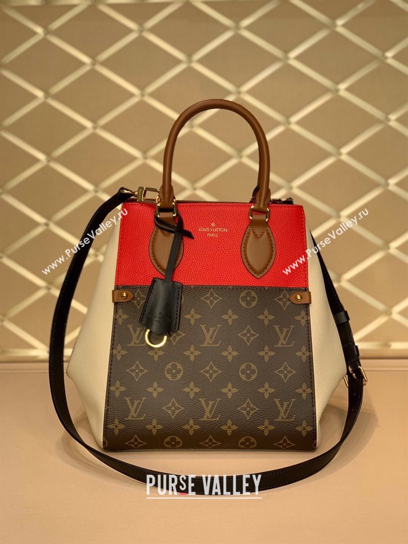 louis vuitton monogram canvas Fold Tote MM m45409 white (kiki-8217)