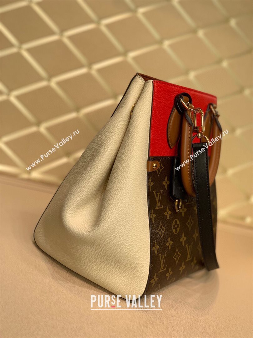 louis vuitton monogram canvas Fold Tote MM m45409 white (kiki-8217)