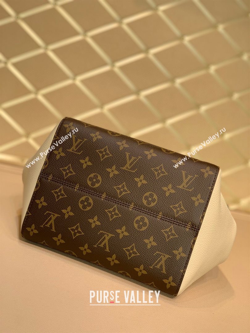 louis vuitton monogram canvas Fold Tote MM m45409 white (kiki-8217)